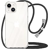 YESPURE Crossbody Case for iPhone 14,Phone Case for iPhone 14 [ with Adjustable Lanyard Strap ] Clear Soft Slim TPU Anti-Yellowing Anti-Scratch Shockproof Protective Cover for iPhone 14 - Black