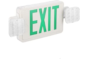 SPECTSUN LIGHTING SPECTSUN Exit Sign with Emergency Light, Green Emergency Exit Lights with Battery Backup - 1 Pack, Exit Emergency Light Combo/Exit Sign with Emergency Light/Emergency Exit Light/Emergency Led Lights.