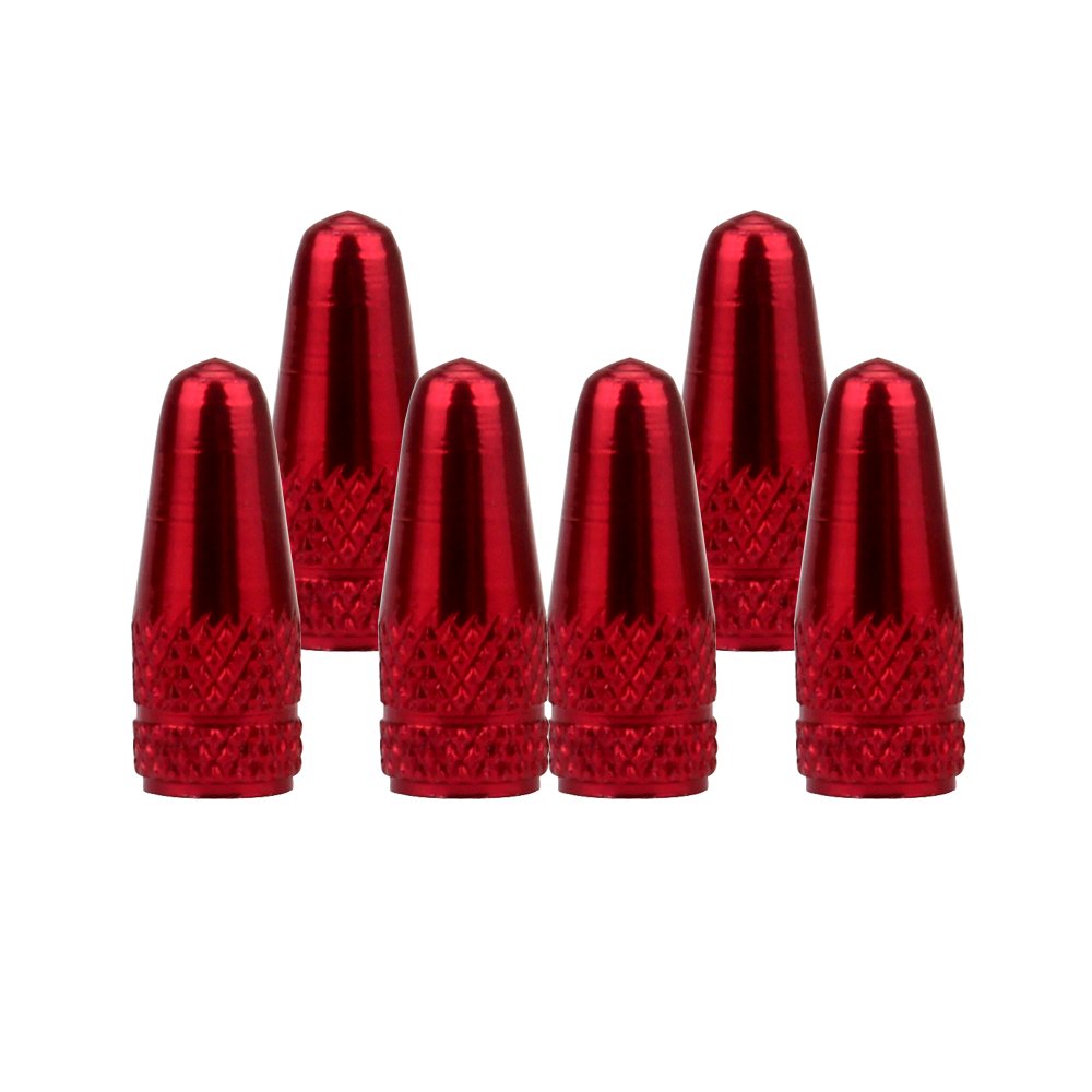 SENZEAL 6x French Bicycle Dust Caps Aluminum Alloy Wheel Bike Caps Red