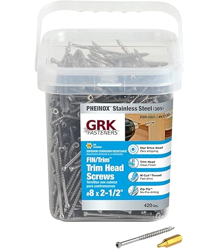 GRK Composite Exterior Trim Screws - Reverse Thread Deck Screws 725-Pack For Composite & PVC Materials