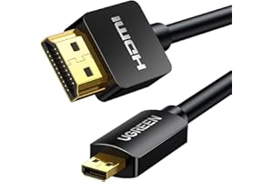 UGREEN Micro HDMI to HDMI Cable Adapter 4K 60Hz Ethernet Audio Return Channel Compatible with GoPro Hero 7/6 Raspberry Pi 5 Retroid Pocket 3+/3 Yoga 3 B500 Camera Video Capture Card 3FT