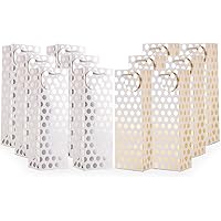 UNIQOOO 12PCS Metallic Gold Sliver Foil Champagne Wine Gift Bags Bulk with Handles and Gift Tags, Polka Dots Single…