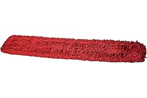Tidy Tools Commercial Dust Mop Replacement Head – 48 x 5 in. Cotton Nylon Reusable Mop Head – Industrial Dust Mop Refill for Floor Cleaning & Janitorial Supplies, Red