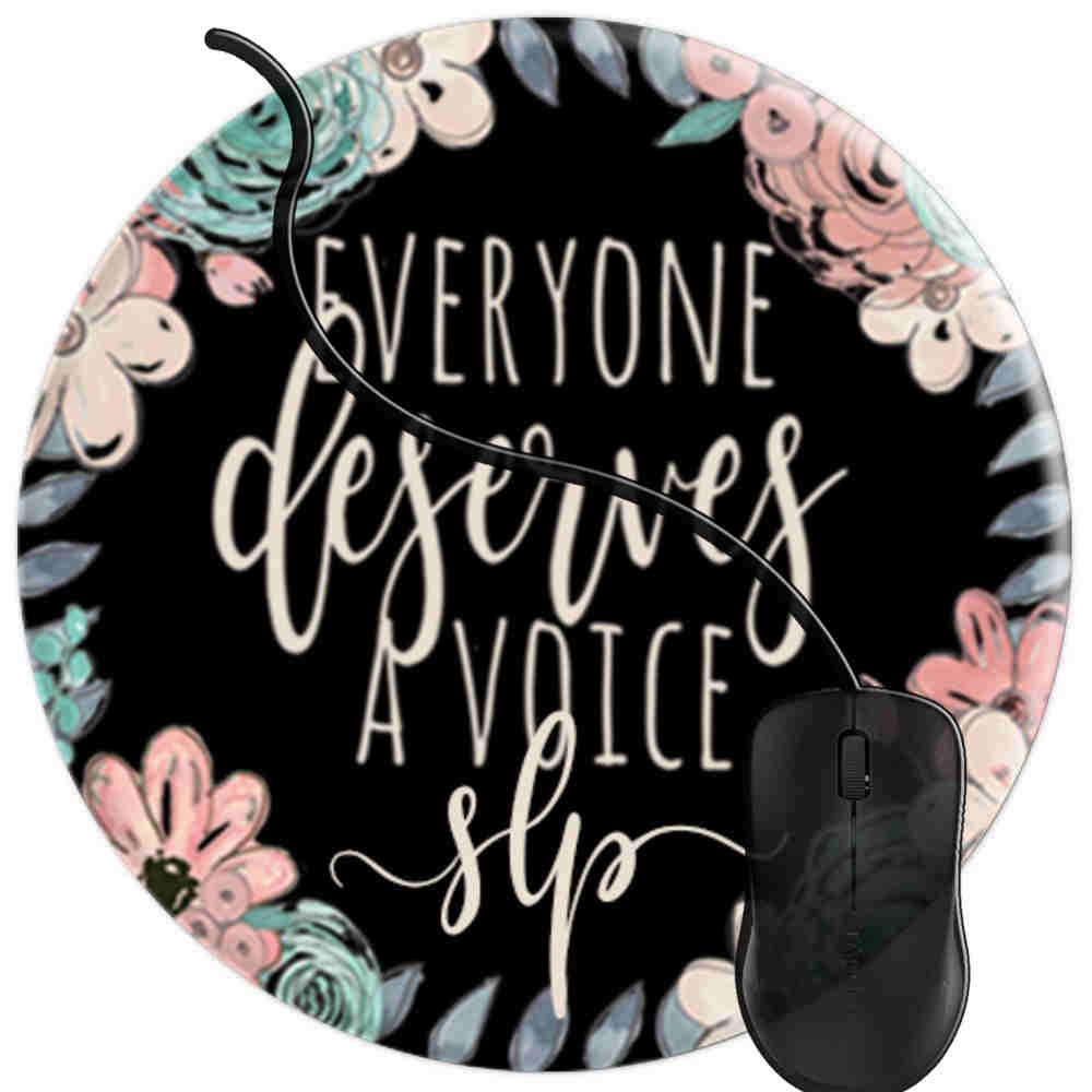 Mouse Pad for Computers,Gaming Mouse-Pads Office for Laptop Mouse Mat for PC Non Slip Mice Pad Slps Speech Therapy Everyone Deserves Voice 2T1597