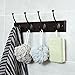 SONGMICS Wooden Wall Mounted Coat Rack 16 Inch Rail with 4 Metal Hooks for Entryway Bathroom Closet Room Dark Brown