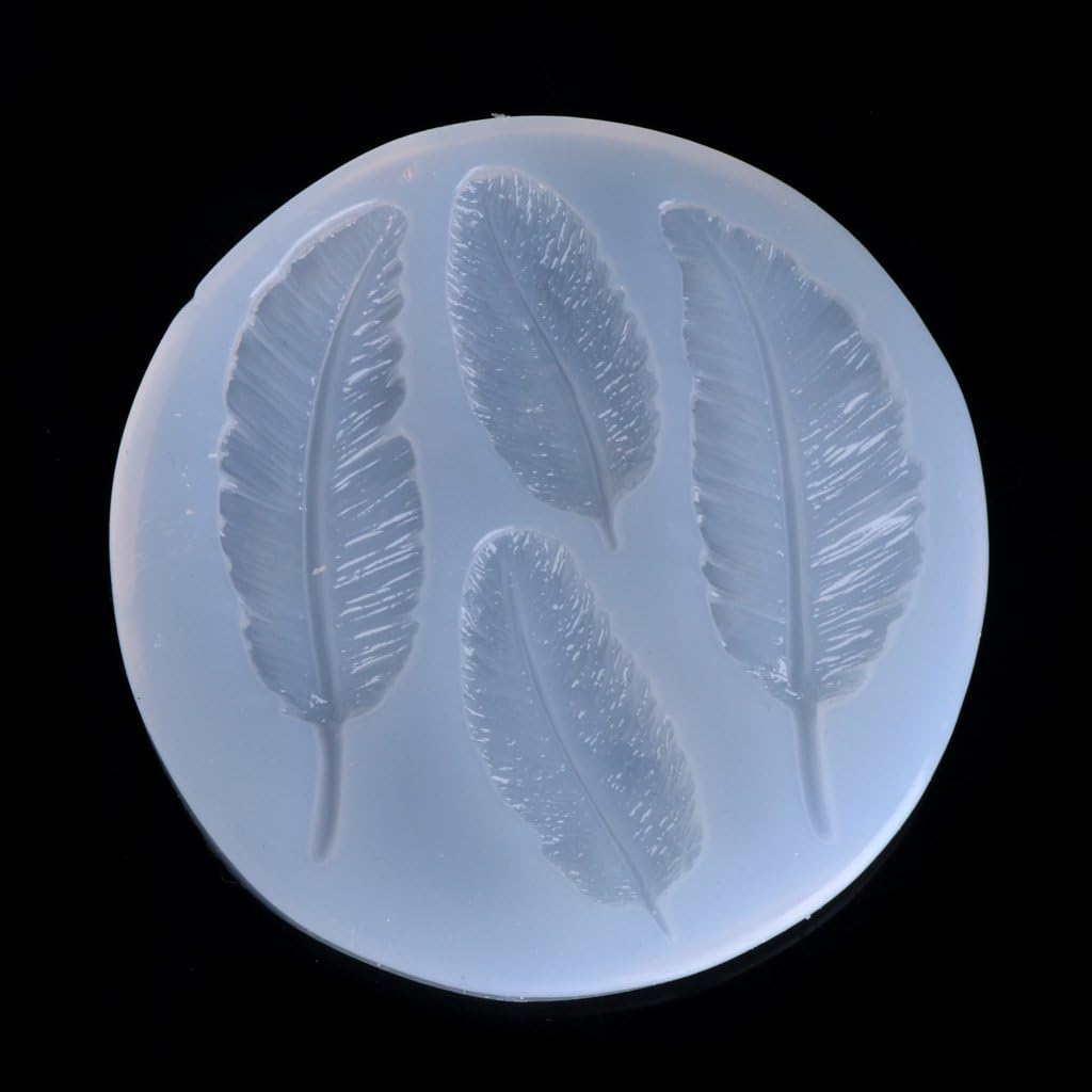 ✿Jewelry Mold Feather Shapes Making Pendant Silicone Resin Cake DIY Craft Tools