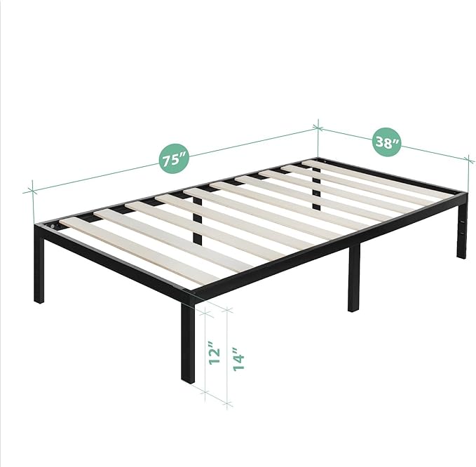 Zinus Modern Studio 14 Inch Platform 1000 Metal Bed Frame Mattress Foundation No Boxspring Needed Wooden Slat Support Good Design Award Winner Twin Furniture Decor Amazon Com