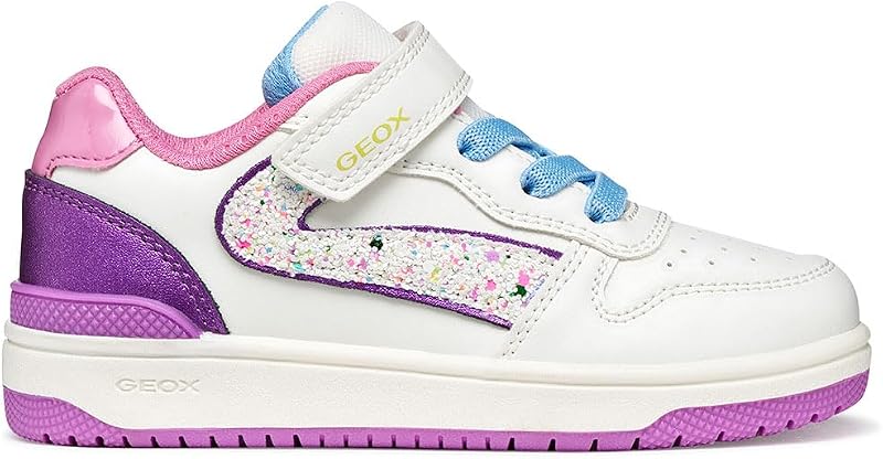 J Washiba Girl A Sneaker, Bianco/Viola Dk, 34 EU