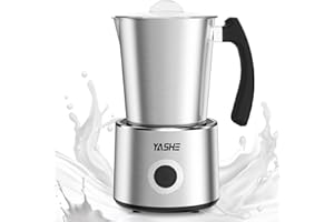 YASHE Milk Frother and Steamer, 7.78 oz/230 ml Detachable Milk Frother, 4 in 1 Electric Milk Frother, for Hot & Cold Foam Latte, Cappuccino, Hot Chocolate, Dishwasher Safe, Silent Operation