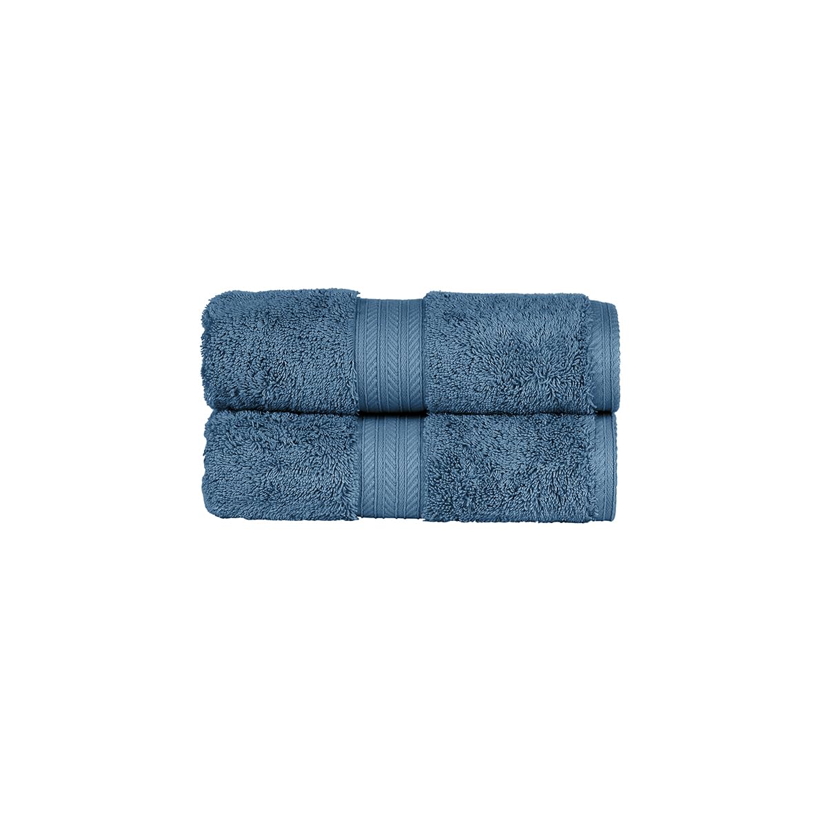 Christy Renaissance 2 Hand Towels Set | Denim Blue | 100% Egyptian Cotton Pile | Luxuriously Soft and Super Absorbent | 675 GSM | Plush Fluffy and Long Lasting