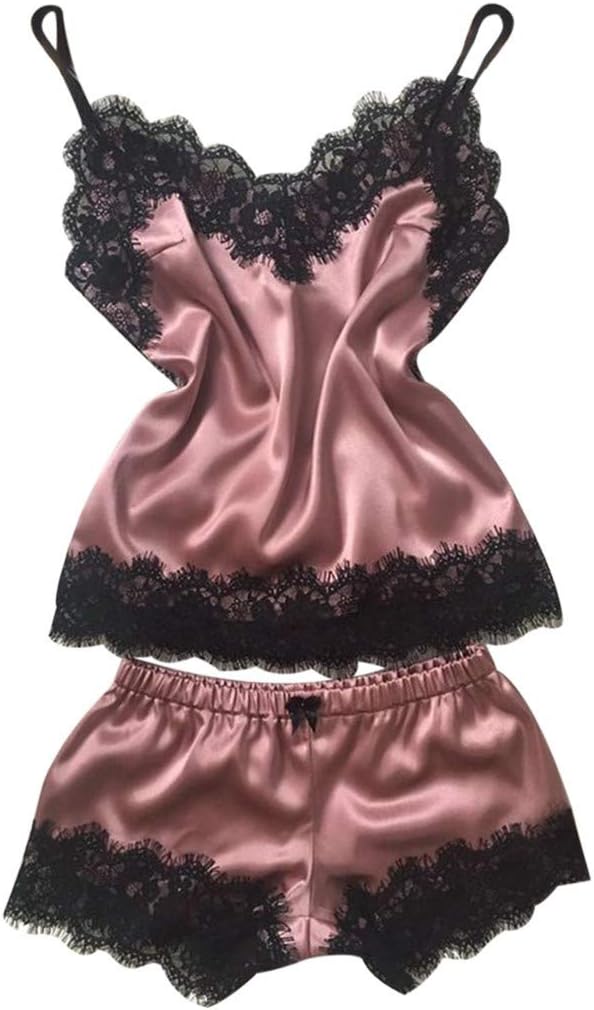HULKY Sexy Satin Sleepwear for Women, Nightwear Lace Stretchy Sale 2019 Newest Ladies Lingerie Emptation Babydoll, Solid Nightgown Nightdress Underwear Shorts Kimono