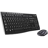 Logitech MK270 Wireless Keyboard And Mouse Combo For Windows, 2.4 GHz Wireless, Compact Mouse, 8 Multimedia And Shortcut Keys