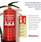 VSafety Glow Water Fire Extinguisher Sign 75x200mm ISO 7010 view 4