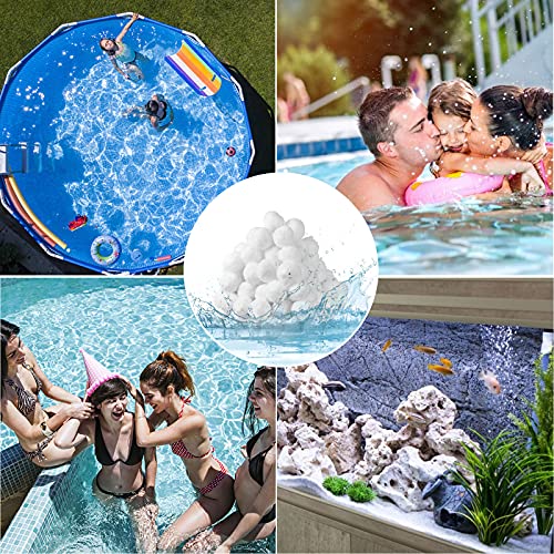 VAZILLIO Filter Balls, 1500g Pool Filter Balls Can Replace 54kg Sand Filter, Suitable for Various Filter Systems, Sand Filter