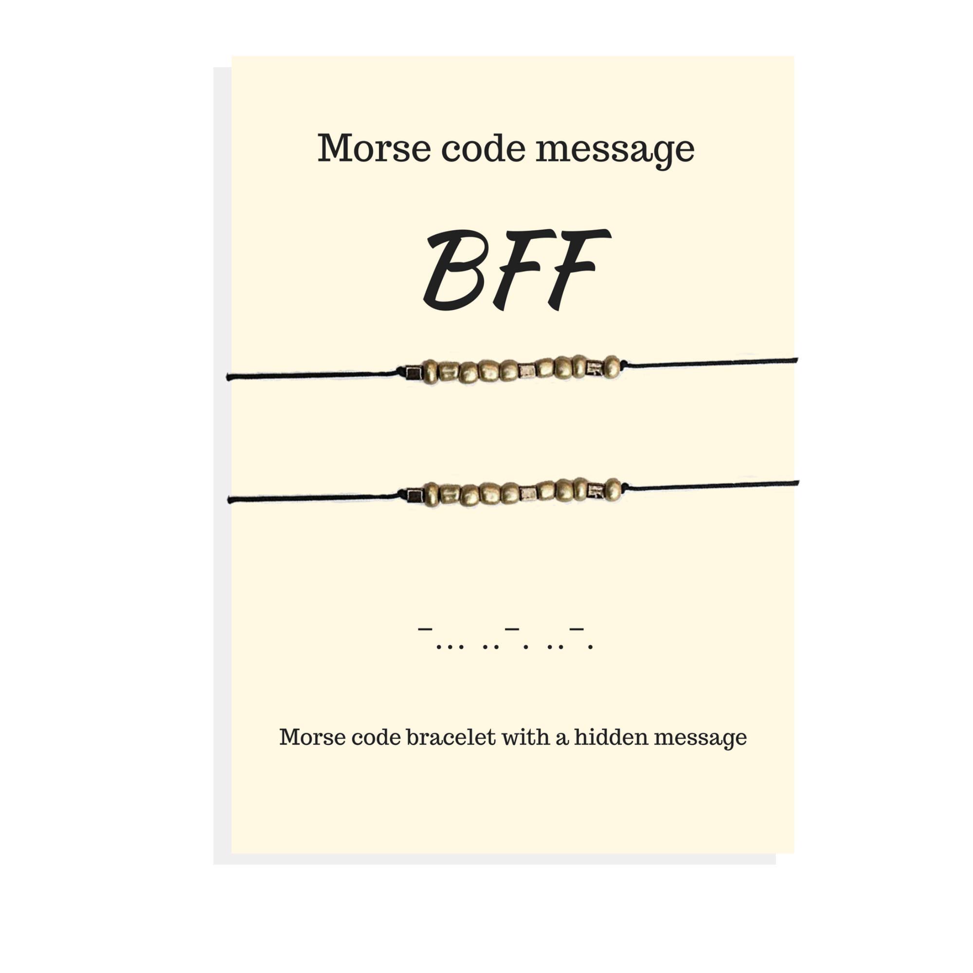 BFF morse code morsecode bracelet set of 2, Birthday gift for best