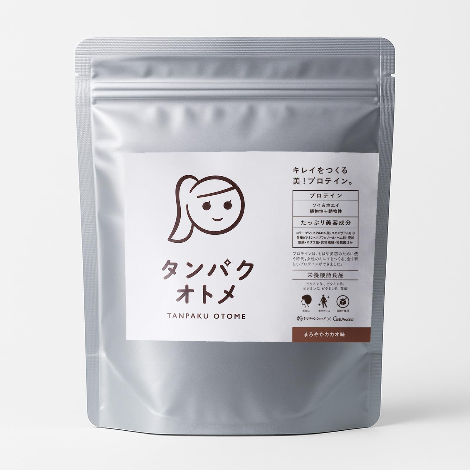 タマチャンショップ タンパクオトメ まろやかカカオ 260g Wプロテイン（ホエイ＆ソイ） 栄養機能食品 低カロリー 人工甘味料・保存料不使用 国内製造商品画像