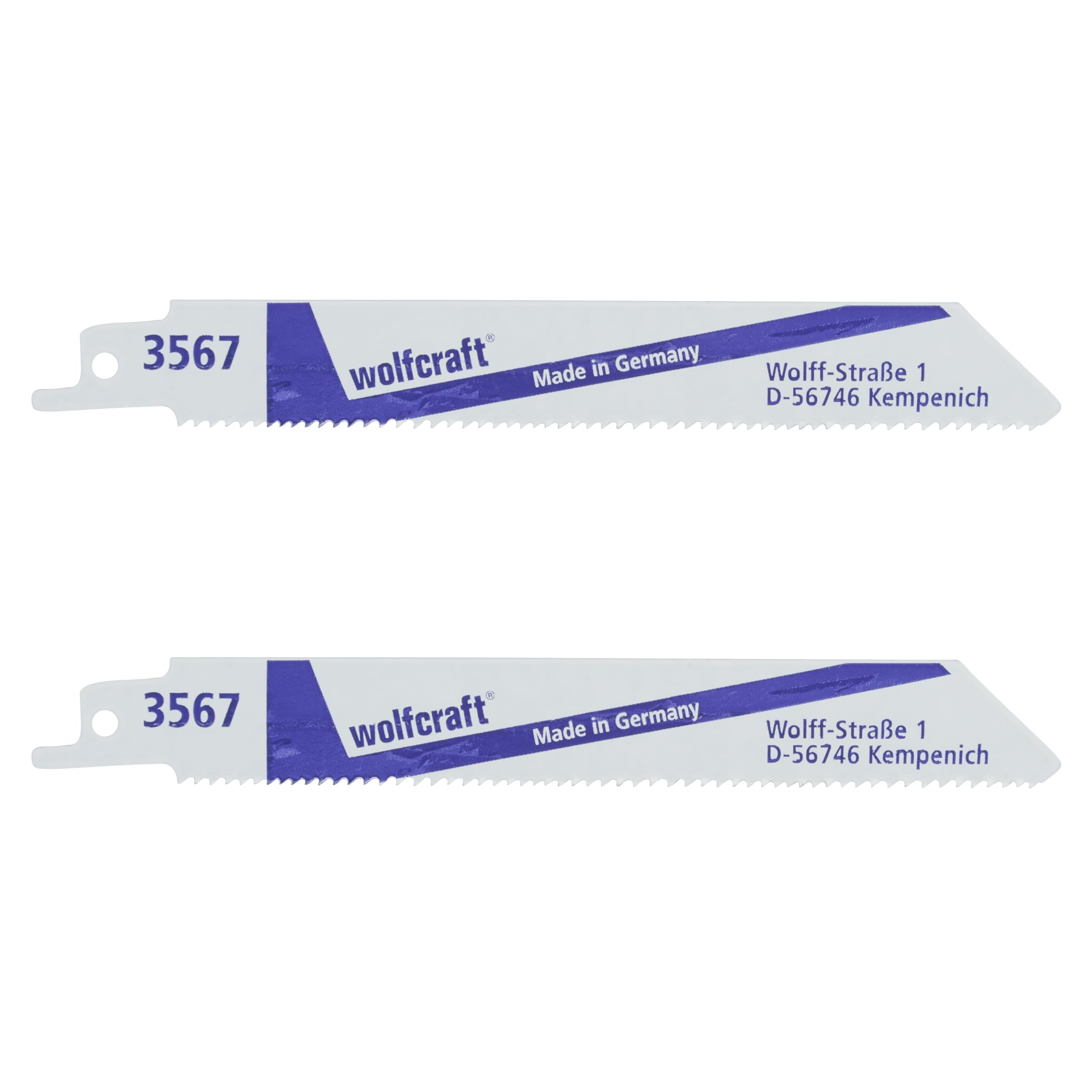 wolfcraft 2 BIM Sabre Saw Blades, wood with nails, aluminium, rough cut I 3567000