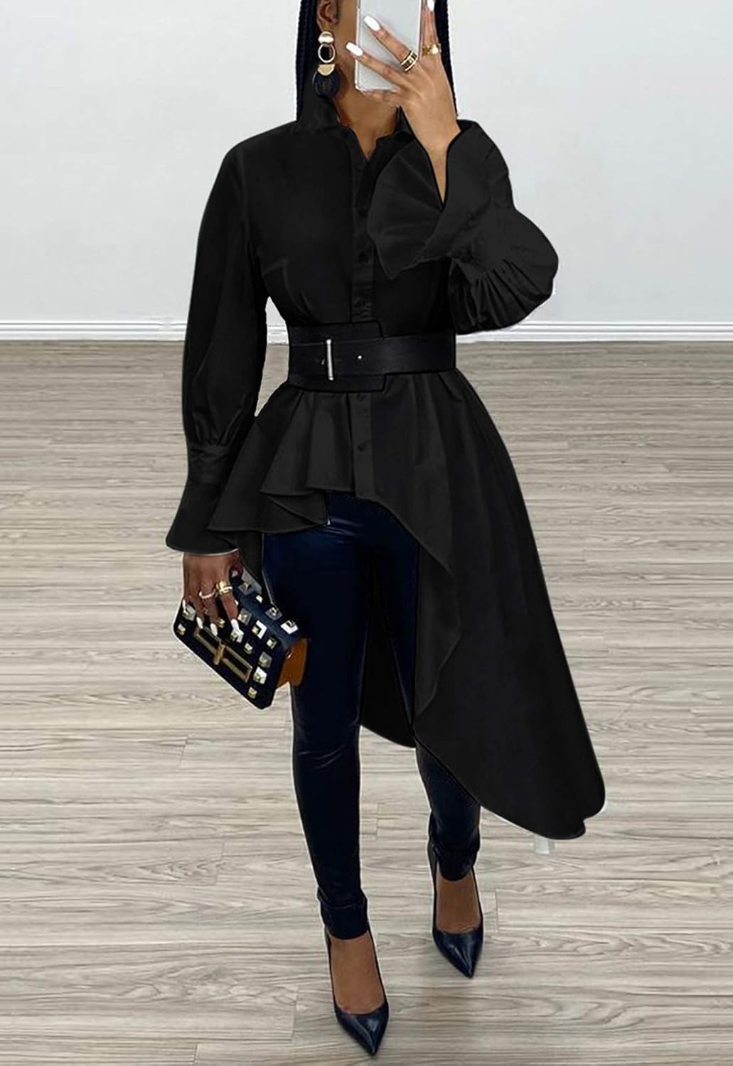 button down high low top