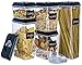 Airtight Food Storage Container Set - Stackable 5-Piece Lid Lock Set with 12 Erasable Chalkboard Labels, 1 Chalk Marker, and 3 Custom Scoops - Durable Plastic - BPA Free - Keeps Food Fresh and Dry