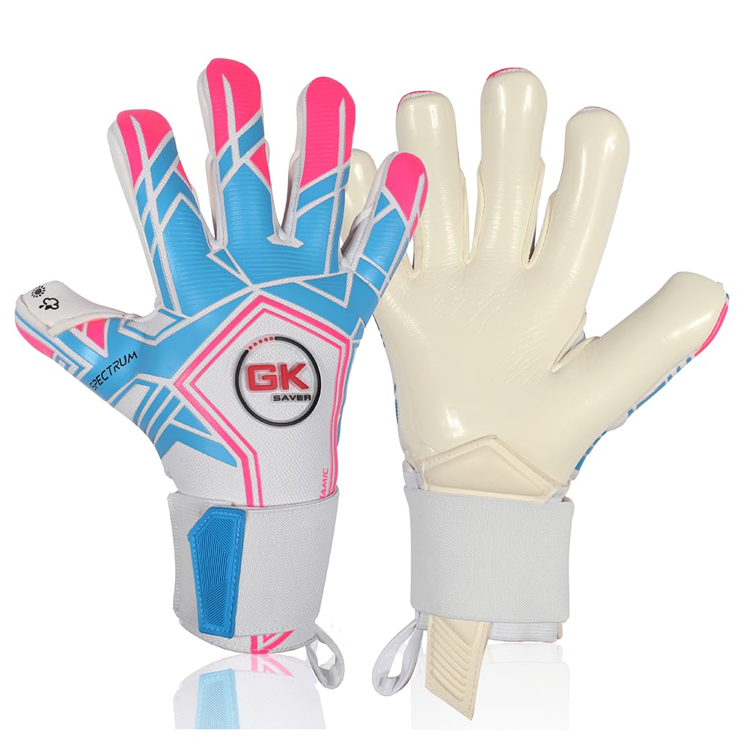 GK Saver Football Goalkeeper Goalie Gloves | Anti-Slip Grip Palms | Spectrum Series | Goalkeeping GK Gloves| Perfect for Intense Soccer Gameplay (Spectrum-S1, SIZE 6)