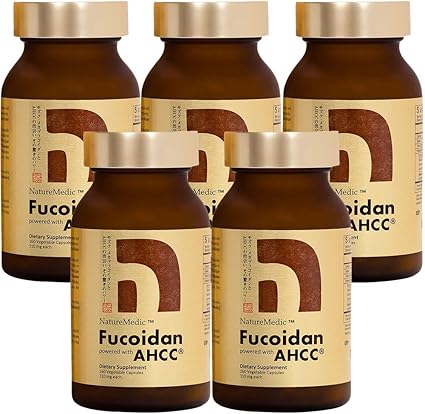 Amazon Com Naturemedic Fucoidan Powered With Ahcc Brown Seaweed Immunity Supplement With High Purity Organic Mekabu Mozuku Agaricus 5 Bottles 800 Vegetable Capsules Made In Japan Health Personal Care