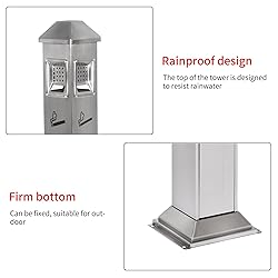 AIWFL Stainless Steel Vertical Trash Bin Outdoor