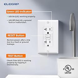 ELEGRP Outdoor GFCI Outlet 20 Amp, Self-Test GFI