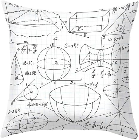 Amazon Co Jp クッションカバー 45 45 Cm 1 個性的な数学公式抱き枕カバー化学幾何学抱き枕カバーの両面図先生プレゼント長方形ソファクッション ホーム キッチン