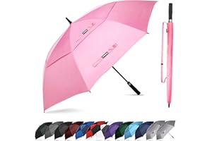 Trenovo Extra Large/Standard Golf Umbrella, Auto Open Ventilated Double Canopy, Windproof Waterproof Stick Umbrella for Adults, Kids, Business, Home & Outdoor Enthusiasts