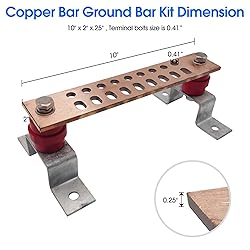 MOKIKUBA Copper Ground Bus Bar,Multipurpose Ground