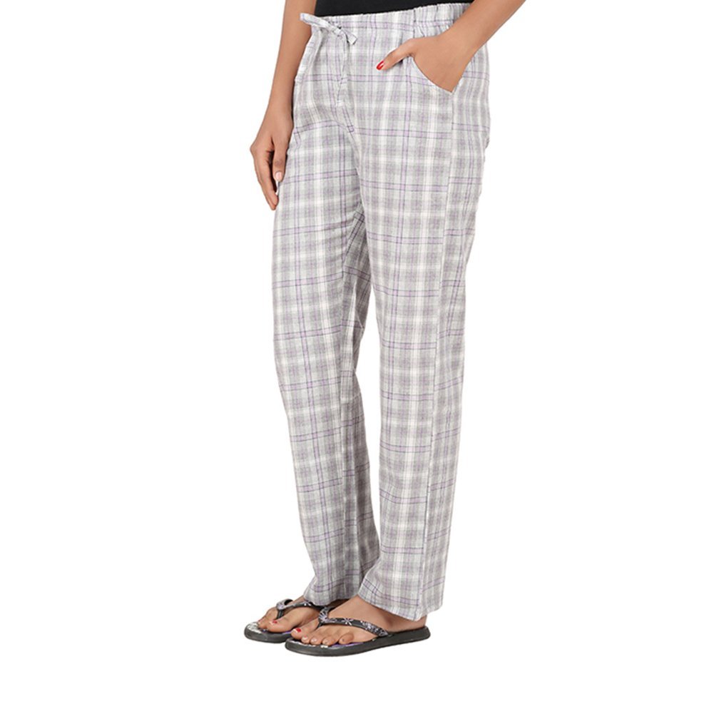 antshrike women cotton woven pyjama nightwear pant -grey