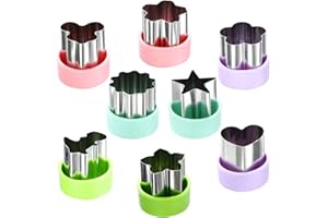 MAGIGIFT 1.5" Vegetable Cutter Shapes Set - Mini Cookie Cutters Fruit Cookie Pastry Stamps Mold for Kids Baking and Food Supplement Tools Accessories (8pack)