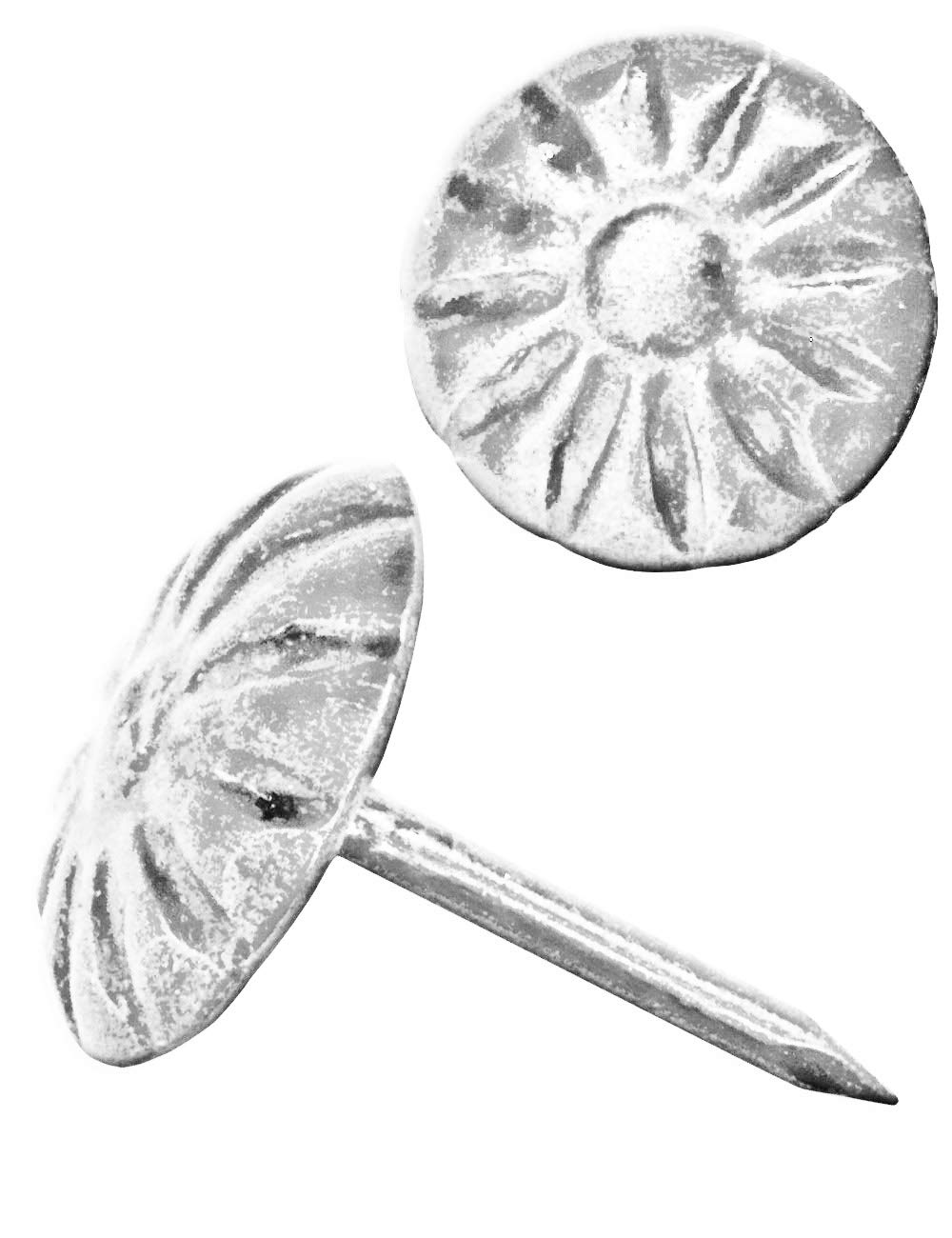 FUXXER® 100 Antique Decorative Nails, Decorative Head Nails, Upholstery Nails, Vintage, 11 mm, Silver