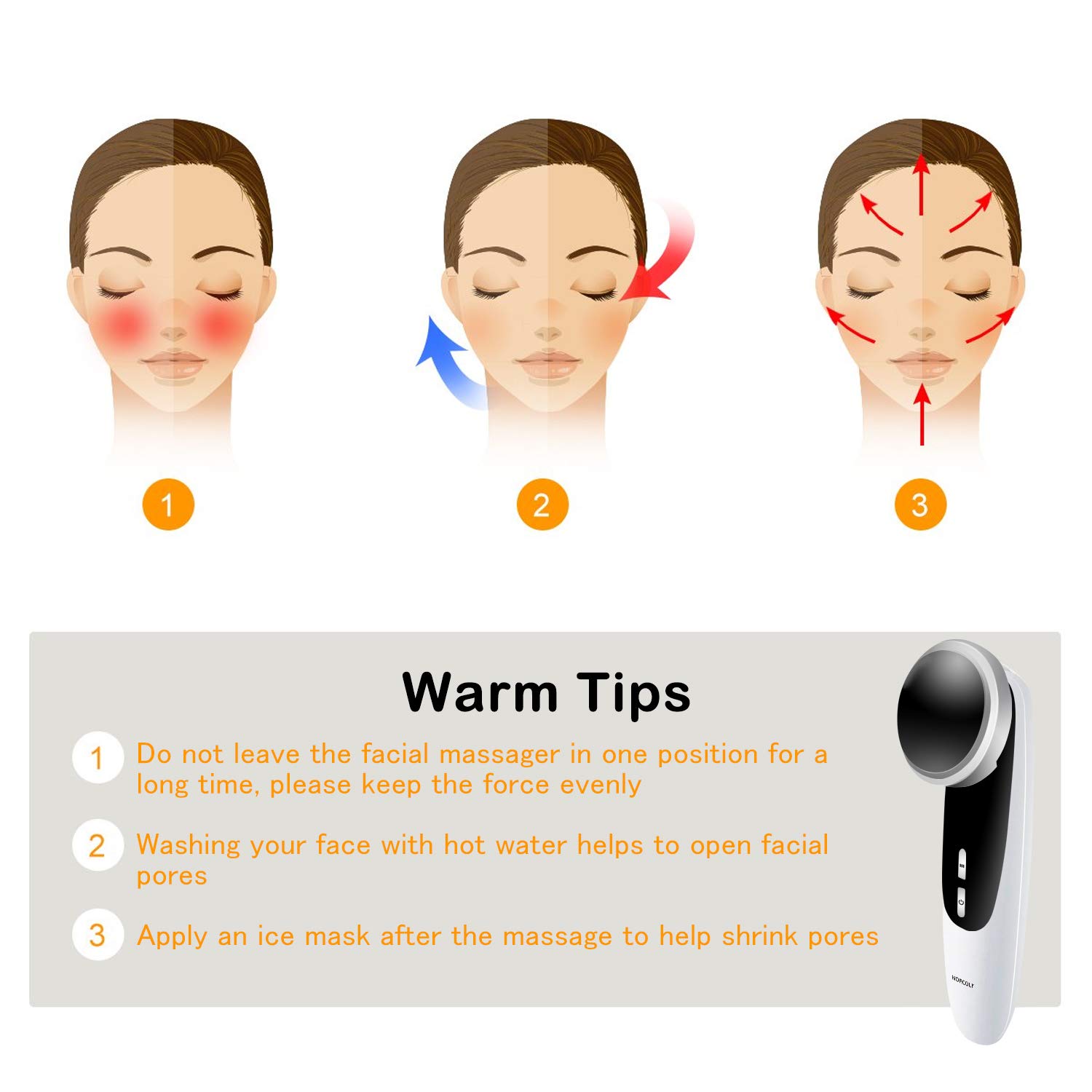 Facial Massager Device for women, Portable Facial Firming Massage Tool for Wrinkle Removal Anti Aging Skin Tightening Rejuvenation Face Beauty Kit: Beauty