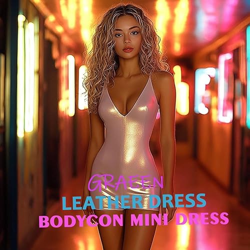 GRAEEN Faux Leather Bodycon Mini Dress Sexy Latex Metallic Clubwear Short  Dresses for Women(X-Large, H1-Pink) in Dubai - UAE | Whizz 2515164011