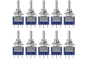 10Pcs 6A 125Vac 6mm Mini, Two Way Switch Mini Toggle Switch Spdt Toggle Switch 3 Position 3 Pin On Off On Attractive