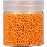 Bala&Fillic 2mm Round Size Almost Uniform Seed Beads 10000pcs/110 Grams in Box 12/0 Orange Small Glass Seed Beads for Making Jewelry Earring Bracelets Necklace (Orange)