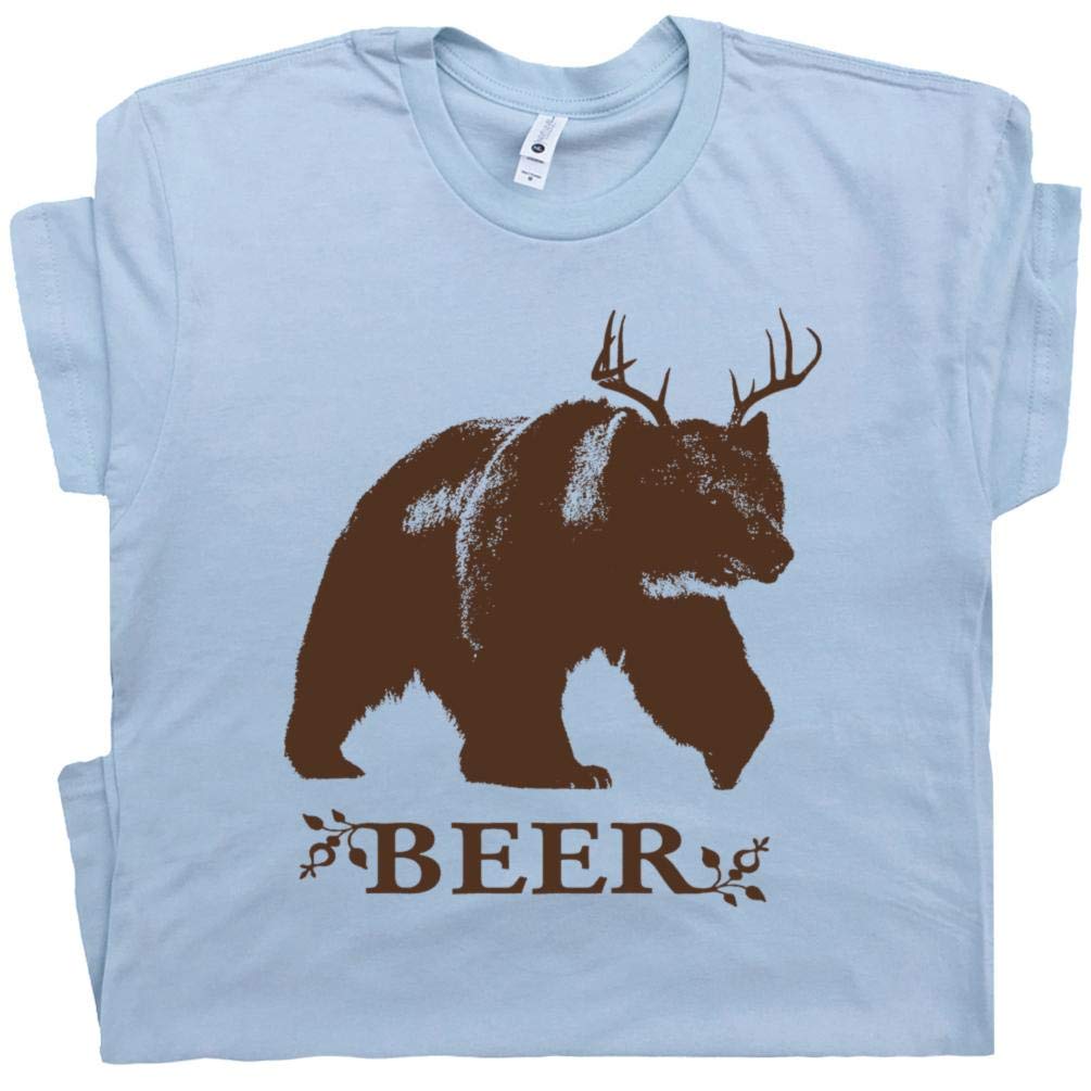bear with antlers beer shirt