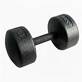 York Barbell Legacy Solid Round Dumbbell Black &ndash; Heavy Duty Cast Iron Hand Weight with Knurled Ergonomic Grip for Strength Training, Muscle Toning, Home Gym Workout &ndash; 130lb Single