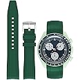 Niziruoup Bands for MoonSwatch Watch Curved end No Gap,Premium Silicone Rubber Watch Strap 20mm Compatible with Omega X Swatch Moonswatch,Universal Curved End 20mm 22mm Replacement Band for Men Women