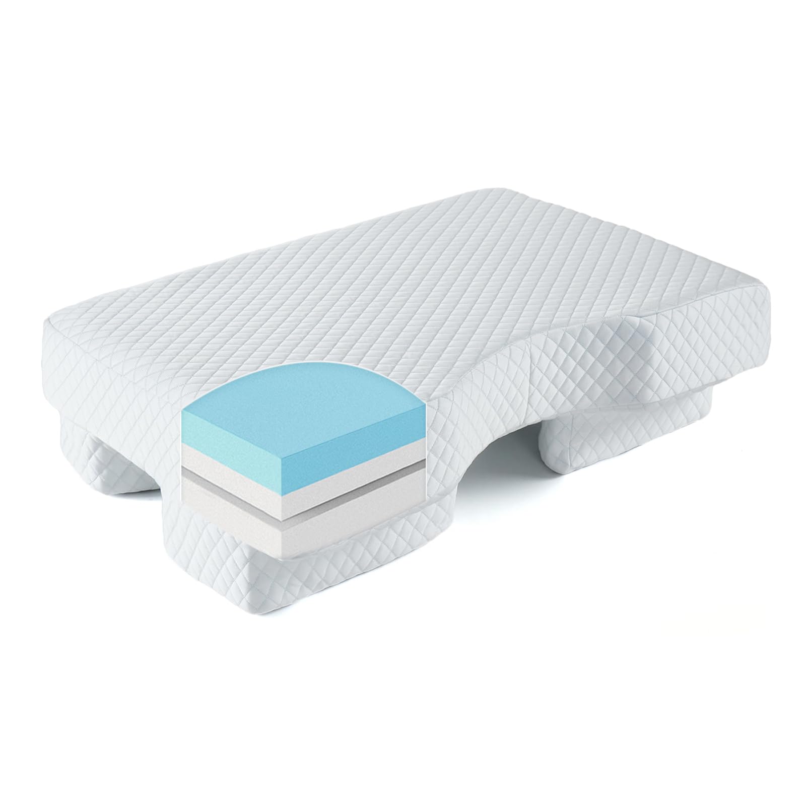 Photo 1 of PYURIFAI Side Sleeper Pillow for Shoulder Pain - Adjustable Pillow with Arm Hole, Memory Foam Pillow Provides Support & Reduces arm Pressure, Cooling Arm Pillows, Rotator Cuff Pain Relief