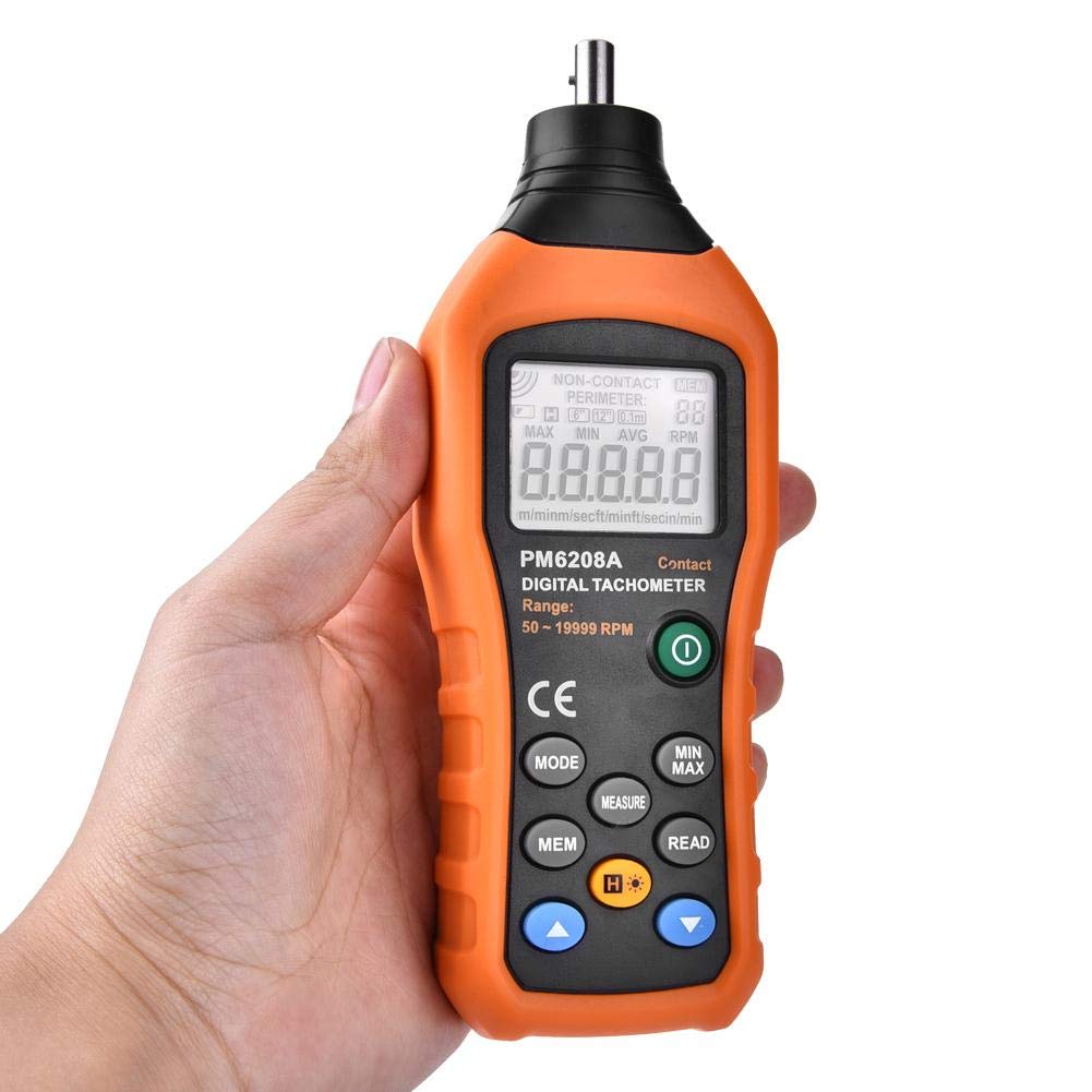 PM6208A Contact-Type Digital Tachometer Meter Motor Speed Gauge Tester Contact-Type Digital Tachometer with High Reliability and High Safety Performance