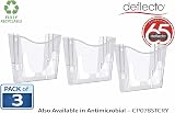 Deflecto Crystal Clear Portrait A4 Wall Mounted Document Holders Set of 3 view 2
