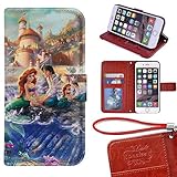 iPhone 6 Wallet Case - Onelee Disney The Little Mermaid Premium PU Leather Case Wallet Flip Stand 4.7