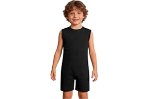 Kvysinly Special Needs Adaptive Clothing for Autism Kids Girls Boys Sleeveless Anti-strip Jumpsuit Bodyshort with Zipper
