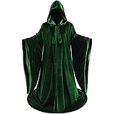 Colorful House Unisex Deluxe Full Length Hooded Wizard Cape Velvet and Stain Double Deck Cloak Halloween Cosplay