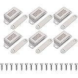 JQK Magnetic Cabinet Door Catch, Stainless Steel Closet Catches with Strong Magnetic, 1.2mm Thickness Furniture Latch 20 lbs