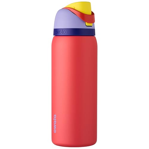 thumbnail interactive-video image 1 of Owala Freesip 32oz Insulated Stainless Steel Water Bottle – Black Cherry – BPA-Free, Dishwasher Safe, With Straw Lid 1 of 4
