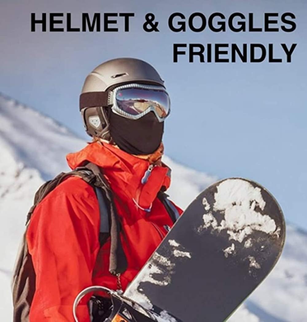 Ski Mask Balaclava for Cold Weather, Windproof Neck Warmer or Tactical Balaclava Hood, Ultimate Thermal Retention for Men Women and Children Black: Clothing