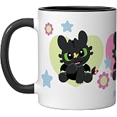 DreamWorks Dragons Toothless Cute Trio Ceramic Mug, Black/White